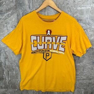 Yellow MLB Pittsburgh Pirates Curve Ball‎ graphic tee Men's XL